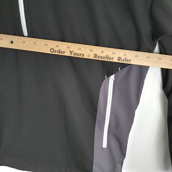 Footjoy Men's Size M Medium Long Sleeve Sport Windshirt Jacket Black Gray 32609 - Picture 3 of 11